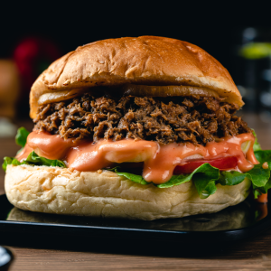 pulled beef burger