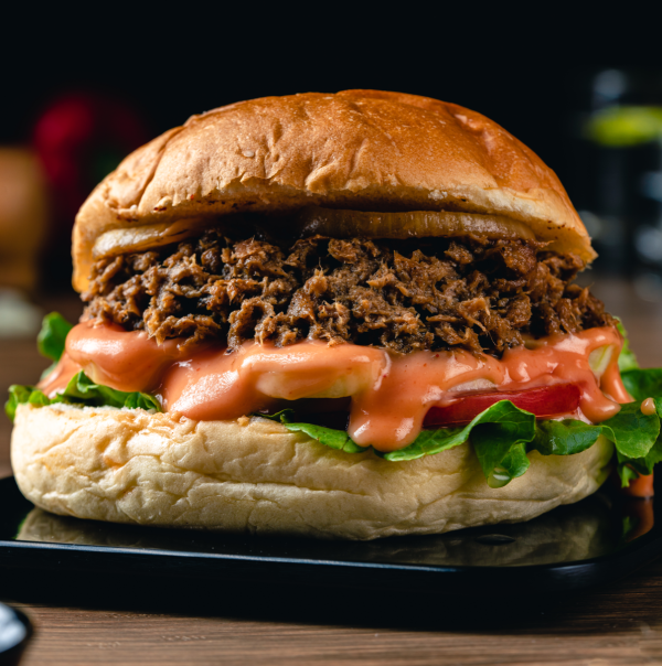 pulled beef burger